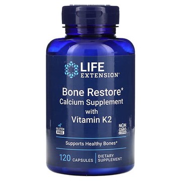 Life Extension, 含維生素 K2 的骨骼修復補充劑，120 粒膠囊