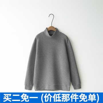 秋冬季新款設計師潮牌男裝高領休閑衛衣打底簡約條紋套頭寬松