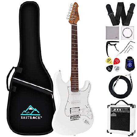 EASTROCK 39 inch Full-Size Stratocaster Electric Guitar Kit for Beginner Starter with 10w Amp, Bag, Capo, Shoulder Strap, String, Cable, Tuner, Picks.