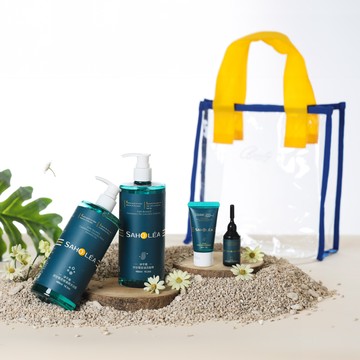 獨家美妝袋(淨平衡洋甘菊控油洗髮精480ml+淨平衡洋甘菊涼感沐浴480ml+淨平衡茶樹淨化抗屑旅行組)│SAHOLEA森歐黎漾 【控油洗髮精/蓬鬆洗髮精/抗屑洗髮精/換季洗髮精】