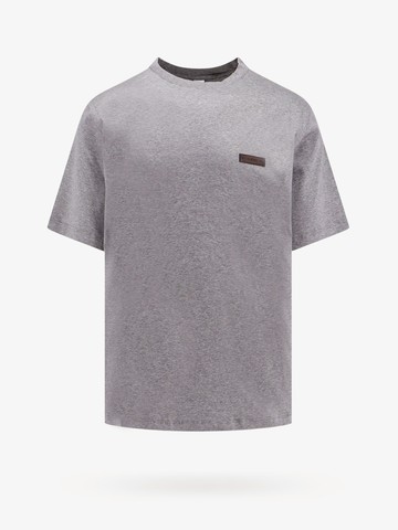 Cotton t-shirt with leather logo patch - BERLUTI - gender_Man