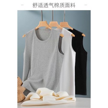 健身運動寬肩背心男夏2025新款坎肩純棉無袖馬甲白色打底汗衫內穿