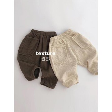 好品質~日系棉麻~韓版兒童春秋蘿卜褲男女孩寬松休閑洋氣百搭潮森