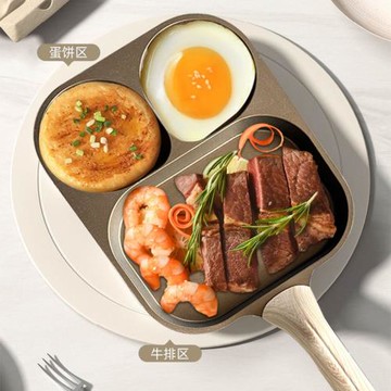 貿易加大鈦金三合一早餐煎蛋鍋雞蛋漢堡迷你不粘鍋加深燃氣電通用