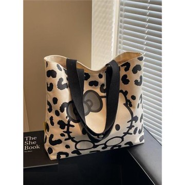 可愛HelloKitty帆布包包女大容量托特包卡通手提袋學生上課通勤包