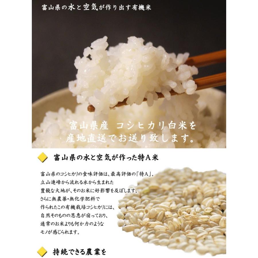 令和５年産 新米 有機栽培米　「コシヒカリ」白米　約５kｇ　＊送料込