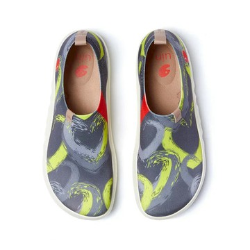 【Utrue 悠初生活】uin｜西班牙原創設計 男鞋 帆布鞋 懶人鞋 綿綿愛意彩繪休閒鞋M1710881-廠商直送