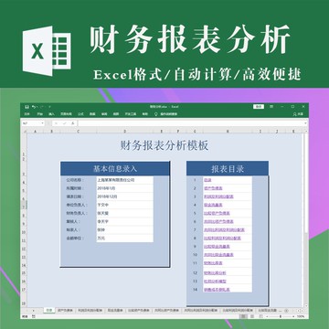 財務專用 | 企業財務報表分析報表模板 excel表格電子版 資產負債利潤分配