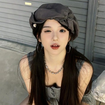 【 𝑭𝒍𝒐𝒘𝒆𝒓𝒔𝒆𝒂】日系文藝 大版顯臉小帽子女 大頭圍 貝雷帽 八角帽