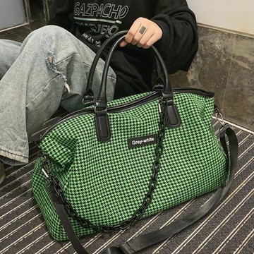 旅行包包女大容量千鳥格短途出差旅游包健身大包登機包手提行李袋