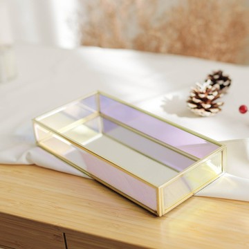 目喜生活｜歐若拉極光玻璃托盤(L號)