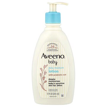 Aveeno, 嬰兒,日常保濕乳液,無香味,12流體盎司(354毫升)