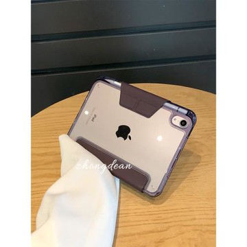 紫色y折磁吸搭扣適用蘋果ipad11平板保護套air5/6/7/4透明mini6/7帶筆槽pro11寸全包ipad10防摔硬殼air13寸