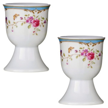 cclife Premier 瓷製蛋杯 玫瑰  2個  白色