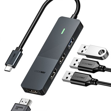 CODEWAY USB Type-C 多孔集線器 隨插即用 高相容 高效能 4埠  1個  黑色