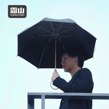日本霜山 復古竹柄8骨晴雨兩用長柄傘-多色可選