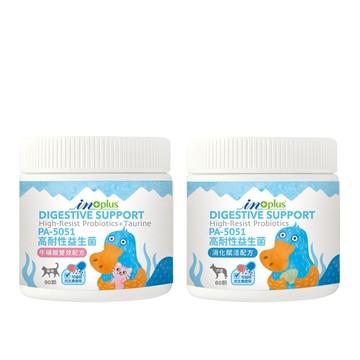 IN-PLUS犬貓益生菌 PA-5051高耐性益生菌 犬用消化賦活 60顆/貓用牛磺酸配方 腸胃保健 90顆