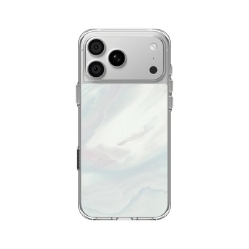 iPhone 18 Pro Max Clear Case（相機按鈕） 透明 - 石紋與渲染 / Marble & Dreamy Gradient - 初戀
