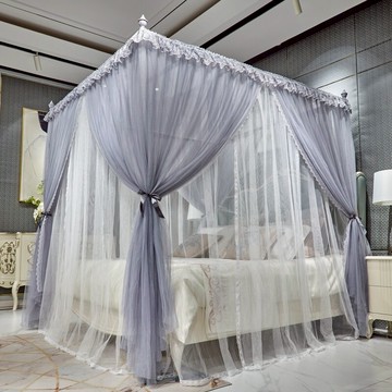 雙層蚊帳家用宮廷落地支架公主風床幔三開門夏天加密1.8m1.5m雙人