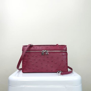 【M2nd】輕旅必備鴕鳥皮隨身包(楓紅-T9387A)