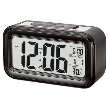 E.dot 多功能LED感光懶人智慧鬧鐘  黑色  尺寸13.8x4.5x8cm  ABS塑料