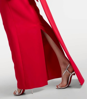 Safiyaa Embroidered caped crêpe gown