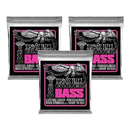 PACK Ernie Ball 3834 Coated Super Slinky BASS Guitar Strings 45-100