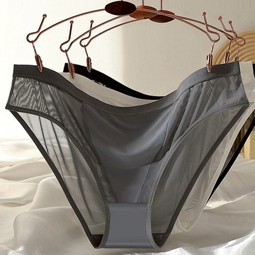 現貨內褲 性感網紗內褲 大尺碼 中腰 比基尼半透內褲 純棉襠 透氣 女三角褲內褲 UNDERWE