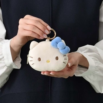 BLEU BLEUET x SANRIO 淺藍米色 收納包/耳機包 兩款 凱蒂貓 三麗鷗 HELLO KITTY