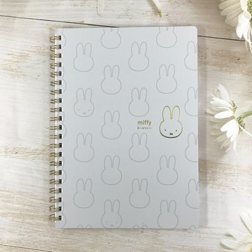 日本製 miffy 米飛兔 燙金 A5 線圈 線條筆記本-日本直送｜小鶴日貨