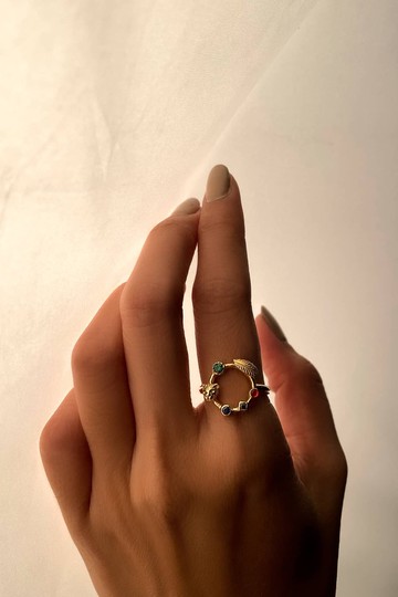 圓形豹紋戒指，豹紋戒指，925純銀戒指。