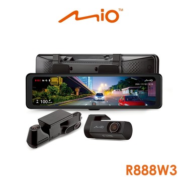 含到府安裝 Mio MiVue R888W3分離式鏡頭 後視鏡型行車記錄器(送-128G卡)R45630