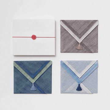 育 手帕三件組 紳士款 藍・空・銀