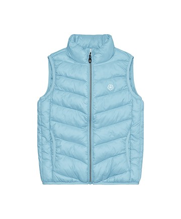 素面藍色無袖輕量鋪棉背心110cm