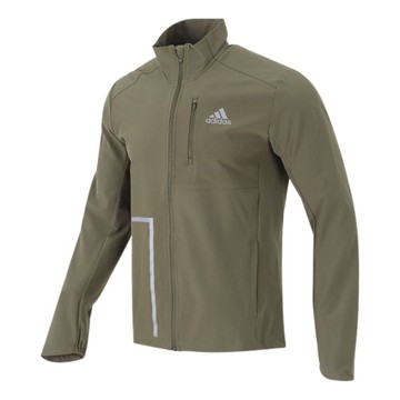 Men's adidas Logo Printing Sports Stand Collar Jacket Olive