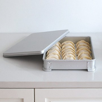 日本霜山 急速冷凍鋁製多用途可層疊水餃盒2件組(1盒&1蓋)