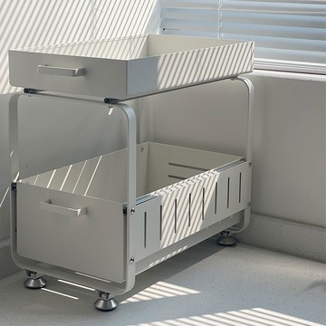 免運/快速出貨 拾半加厚加粗奶油風抽屜式置物架廚房浴室角落瀝水下水槽收納拉籃