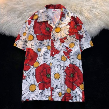 復古短袖休閑冰絲花襯衫2025夏季新款寬松夏威夷海灘薄襯衣情侶裝