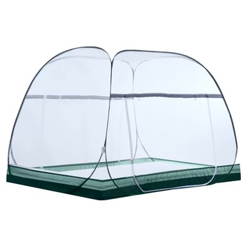 Life+ 2024夏季最新款加大加寬加高免安裝蒙古包雙開門蚊帳  200 x 150 x 150cm  雙人款 條紋綠