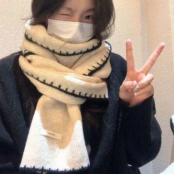 爆款出清  圍巾 圍巾男 韓國 脖圍 針織圍巾 交換禮物 圍巾披肩 含羊毛高級感針織圍巾女冬季2024新款韓系