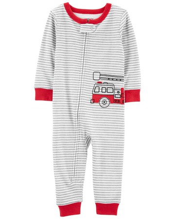 Baby 1-Piece Firetruck 100% Snug Fit Cotton Footless PJs