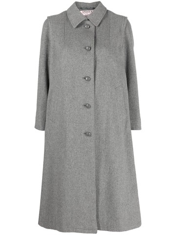 A.N.G.E.L.O. Vintage Cult - 1970s button-fastened midi coat - women - Viscose/Virgin Wool/Alpaca - 40 - Grey