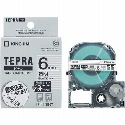 キングジム Ｐテ−プマットラベル透明黒文字 SB6T 1個