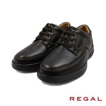 【REGAL】日本XE超輕量鹿皮綁帶休閒鞋 深棕色