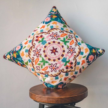 喀什米爾羊毛圖騰抱枕套－微風徐徐