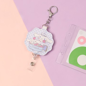 Sanrio 三麗鷗 皮質伸縮證件扣 CA940-6  大耳狗花邊  1個