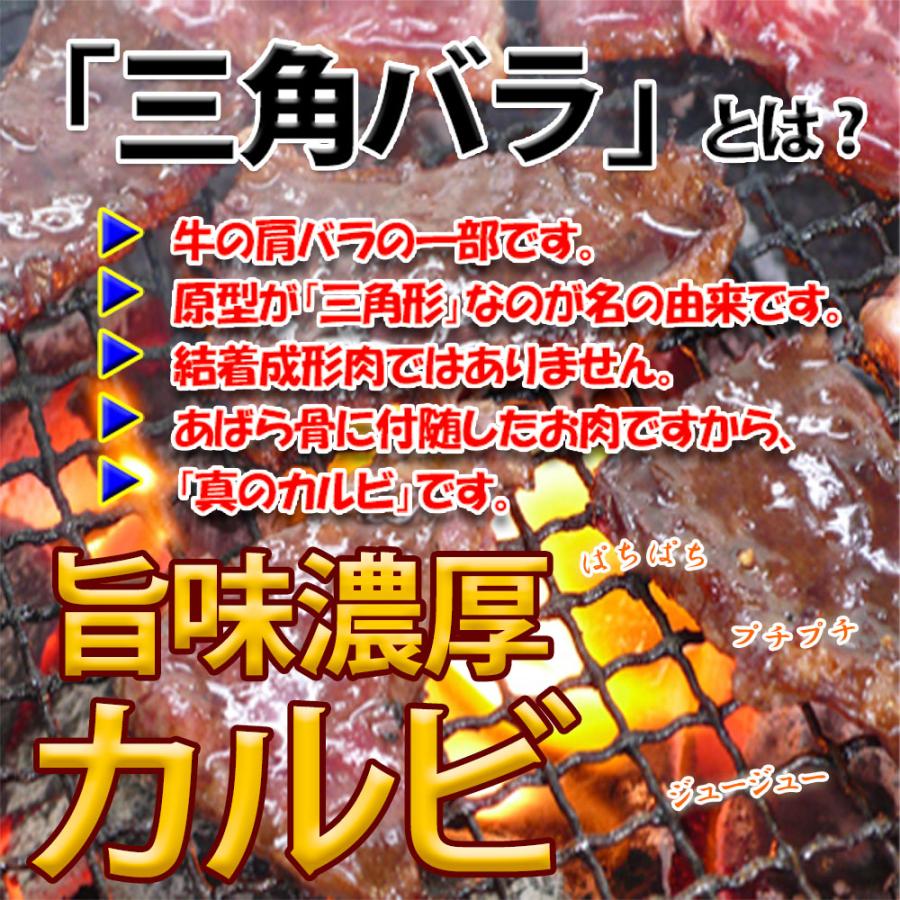 焼き肉 カルビ 牛肉 三角バラ 1kg 冷凍 ばら凍結 自家製タレ付属 焼き肉 バーベキュー BBQ