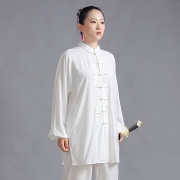 純棉太極服女圓領中袖夏秋晨練套裝陳家溝擂臺比賽表演服男中國風