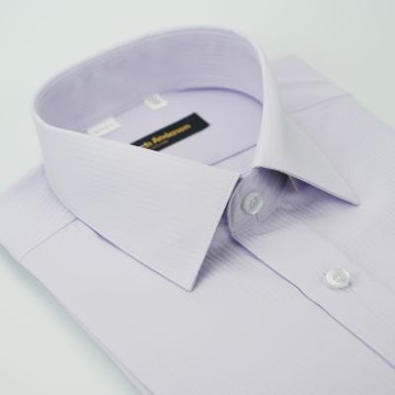 金安德森 淺紫緹花吸排窄版短袖襯衫fast