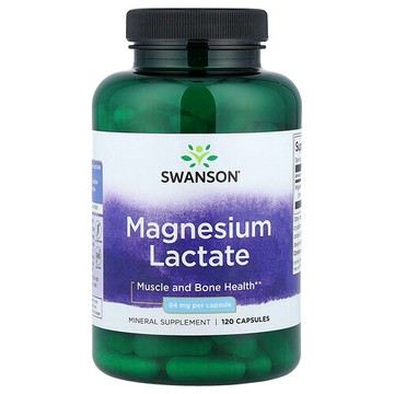 Swanson Vitamins, 乳酸鎂，84 毫克，120 粒膠囊